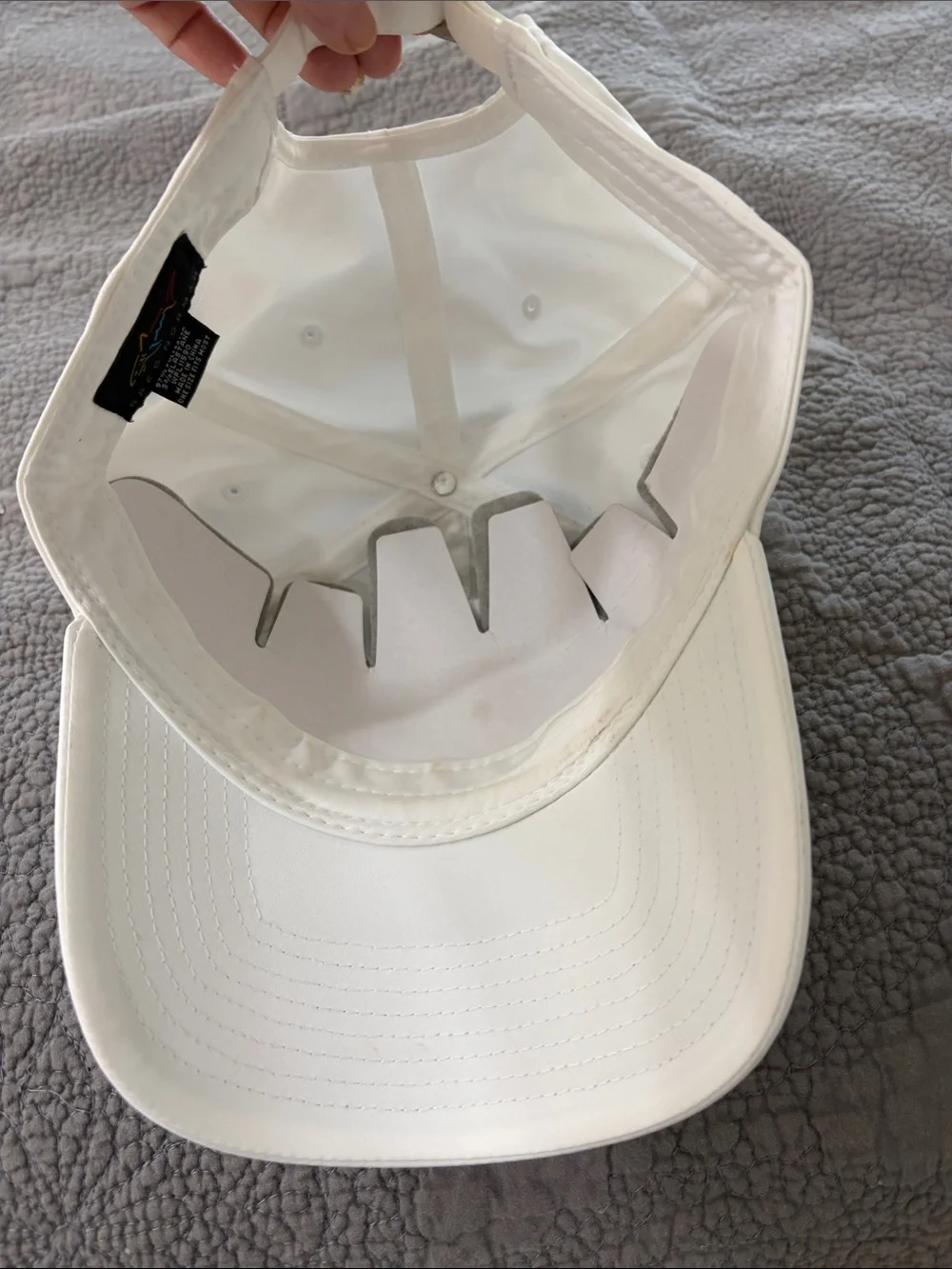 Greg Norman Collection White Men’s Swim Cap with Multicolor Shark Logo